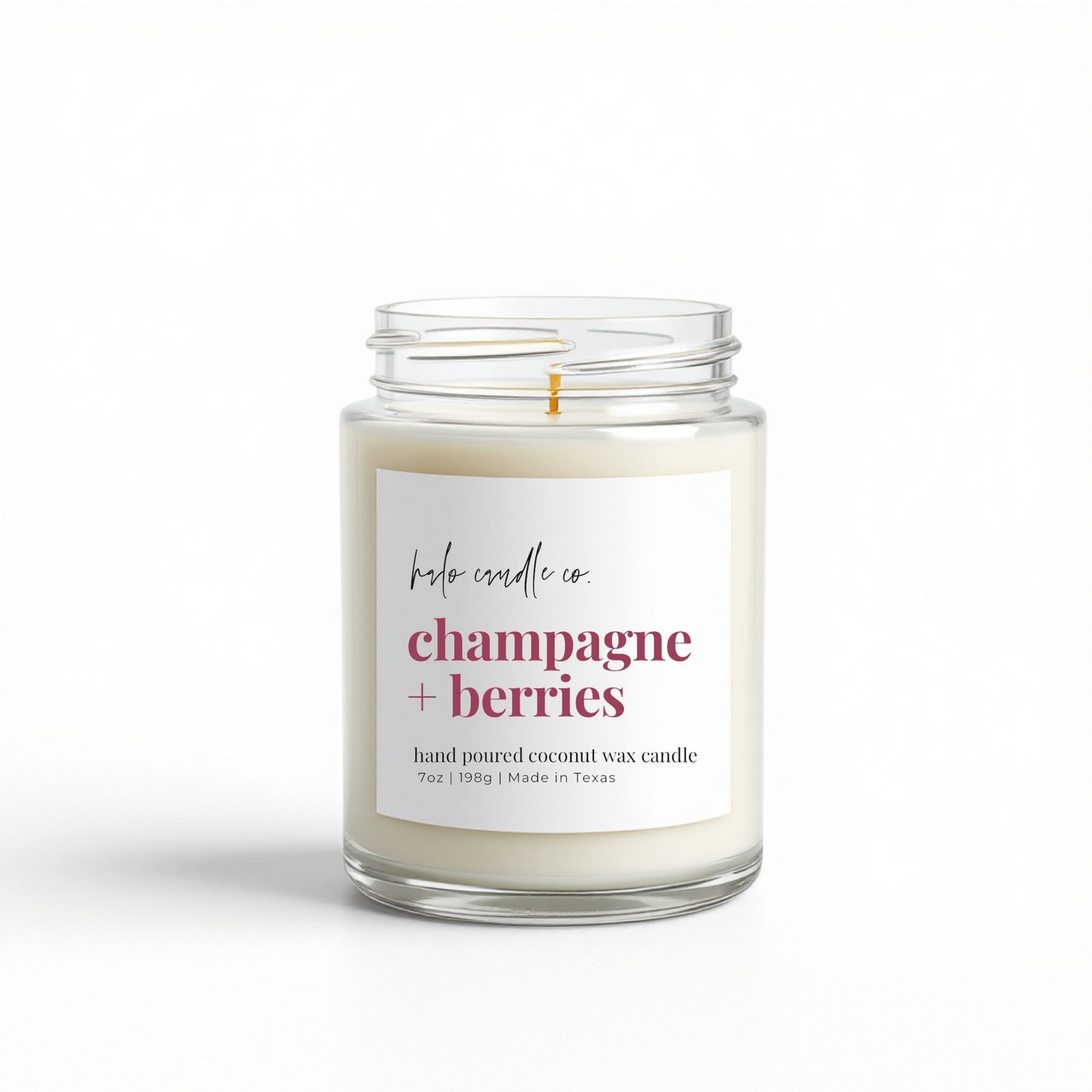 Champagne Candle – 7 oz | Hand‑Poured Coconut Wax, Sparkling Berries & Citrus