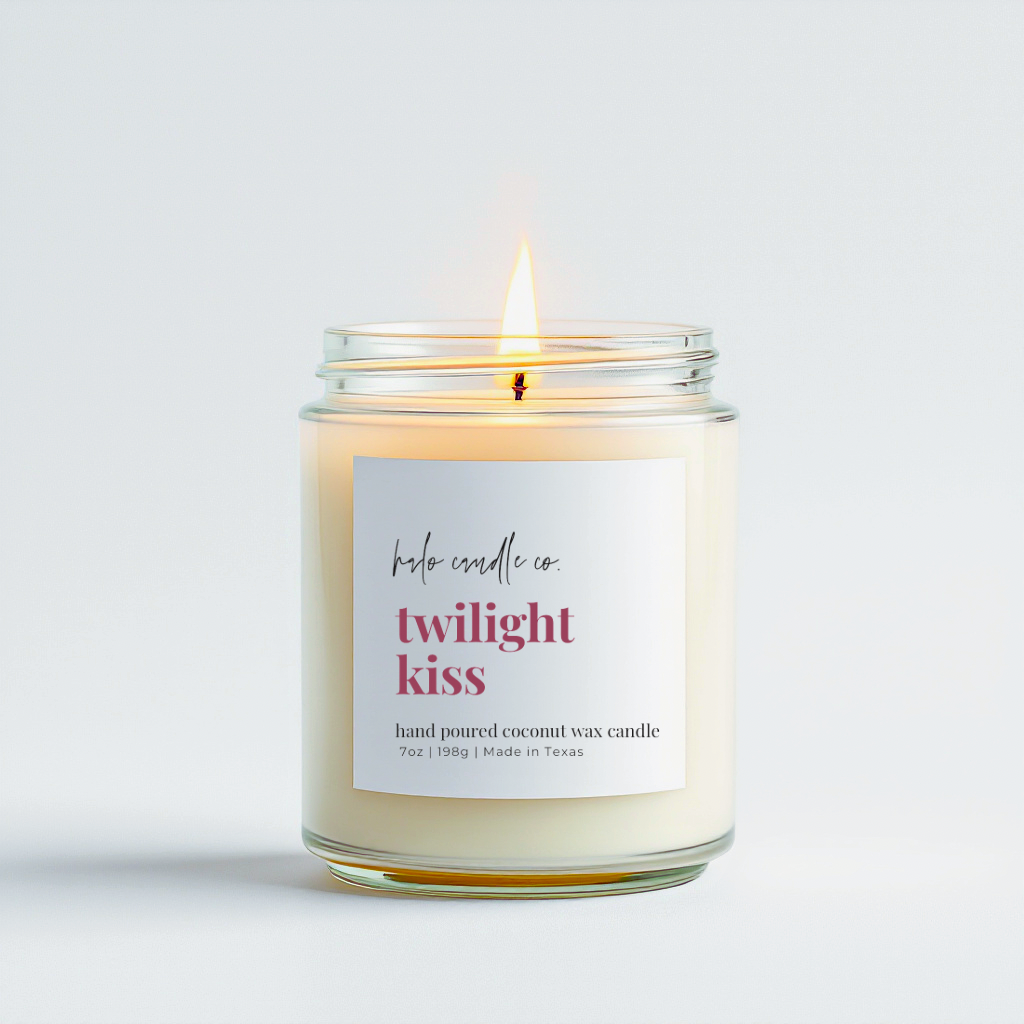 Twilight Kiss Candle – 7 oz | Hand‑Poured Coconut Wax, Dark Raspberry & Rose