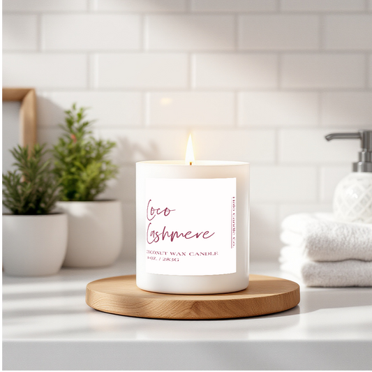 Coco Cashmere Candle – 10 oz | Coconut Wax, Creamy Cocoa & Cashmere Musk