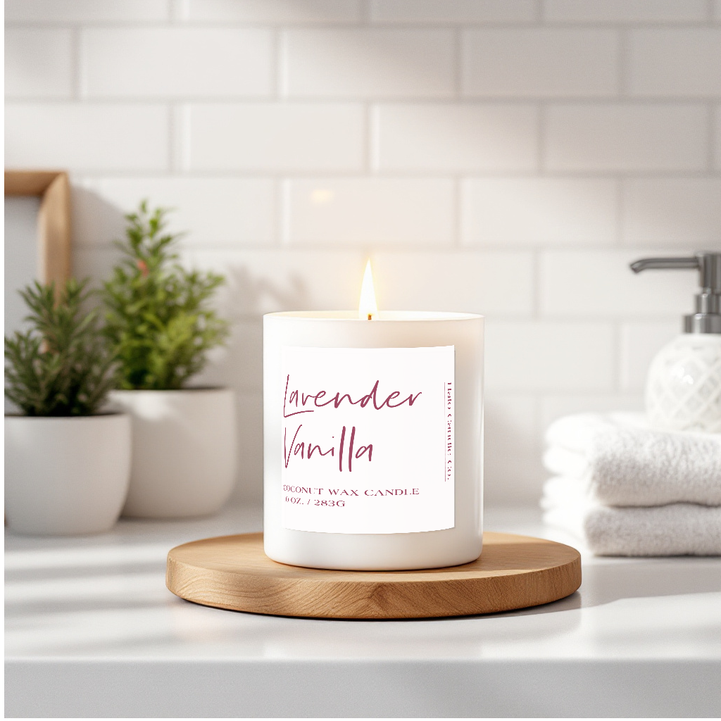 Lavender Vanilla Candle – 10 oz | Coconut Wax, Relaxing Floral & Creamy Musk