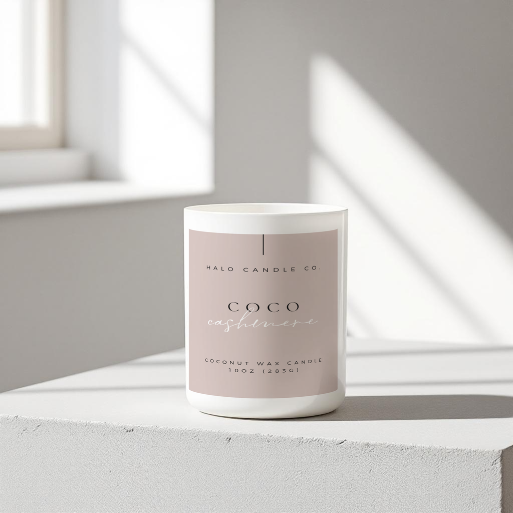 Coco Cashmere Candle – 10 oz | Coconut Wax, Creamy Cocoa & Cashmere Musk