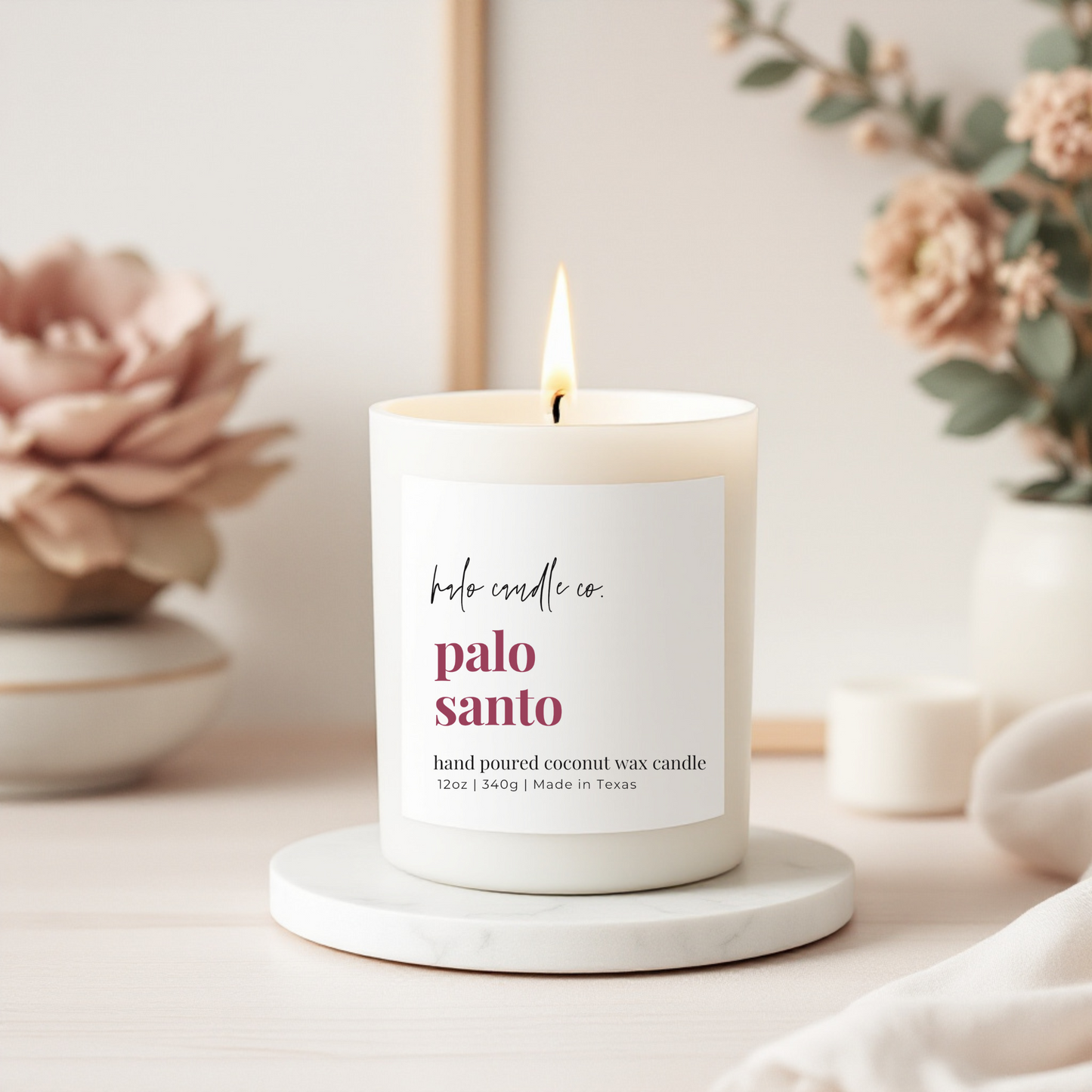 Palo Santo Candle – 12 oz | Coconut Wax, Earthy Wood & Smoked Resin