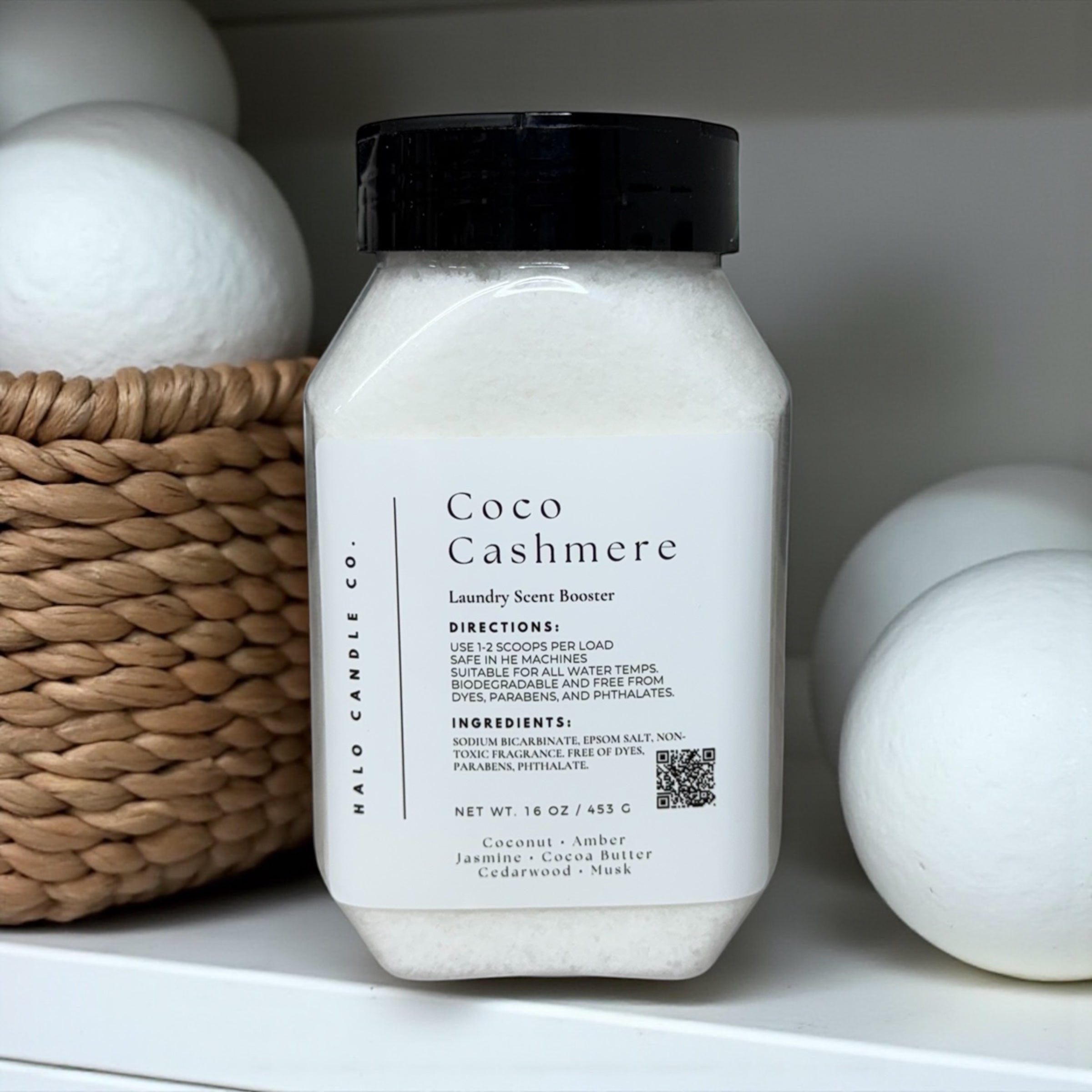 Coco Cashmere laundry scent booster bottle with neutral home styling