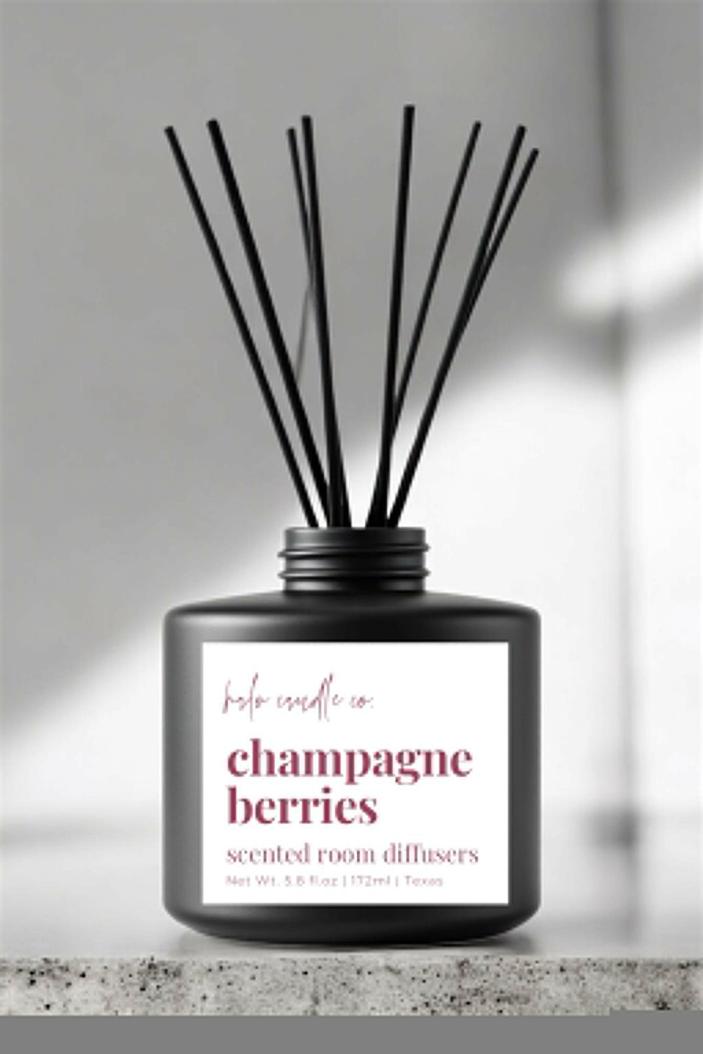 Matte Black | Reed Diffusers Coconut Wax Candle by Halo Candle Co..