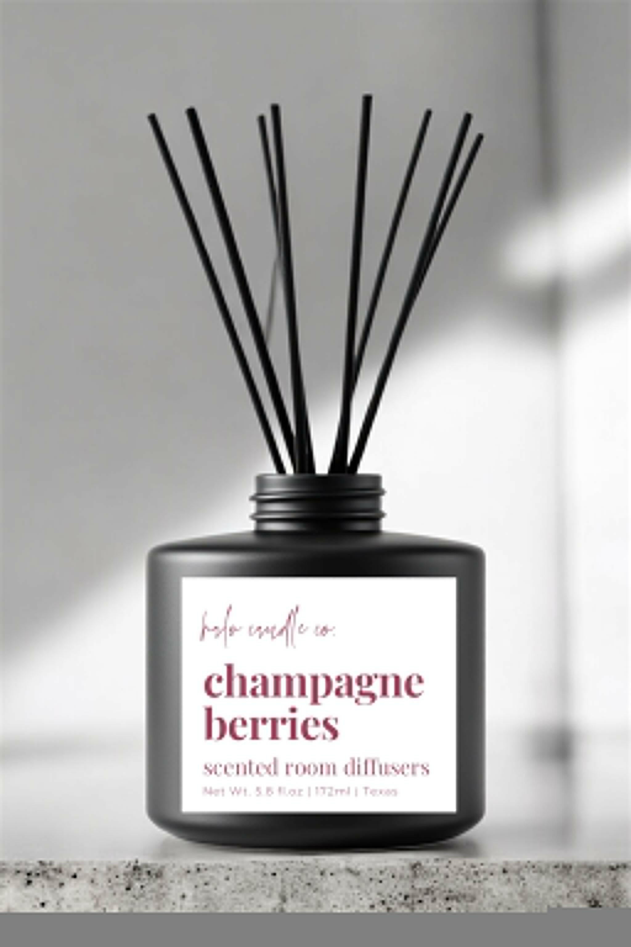 Matte Black | Reed Diffusers Coconut Wax Candle by Halo Candle Co..