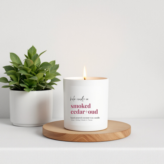 12 oz Scented Candles Coconut Wax Candle by Halo Candle Co..