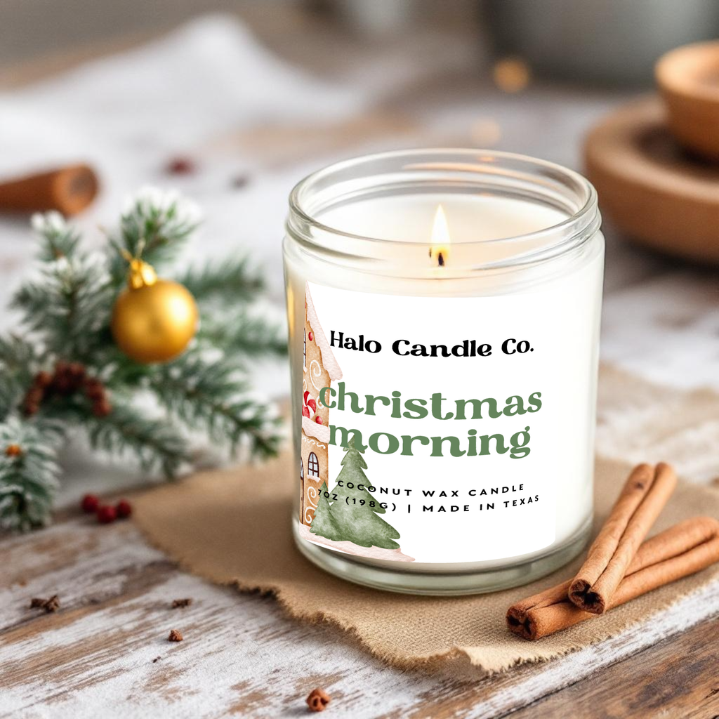7 oz Christmas Candle - Premium Coconut Wax Holiday Candle scented candle All Products Halo Candle Co.
