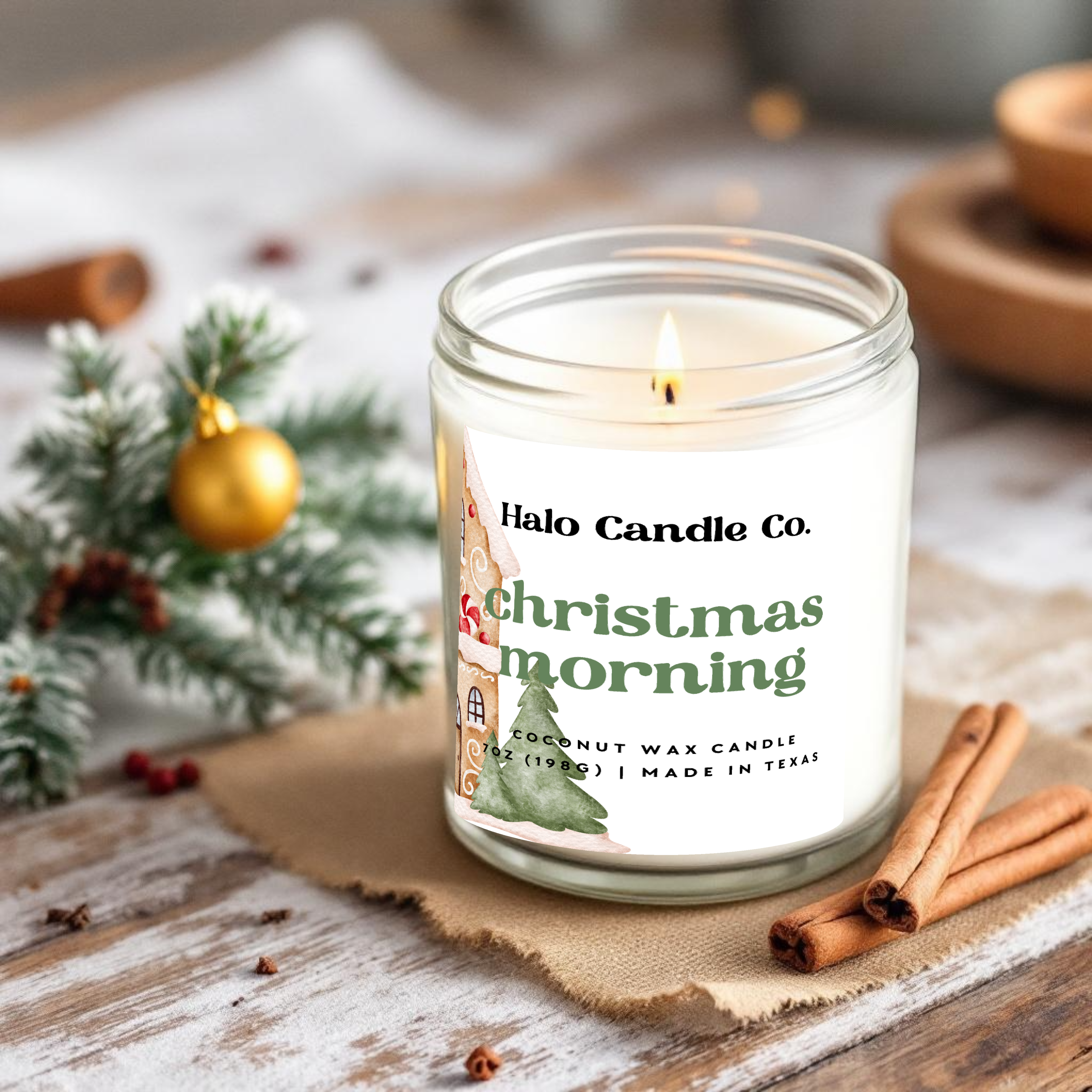 7 oz Christmas Candle - Premium Coconut Wax Holiday Candle scented candle All Products Halo Candle Co.