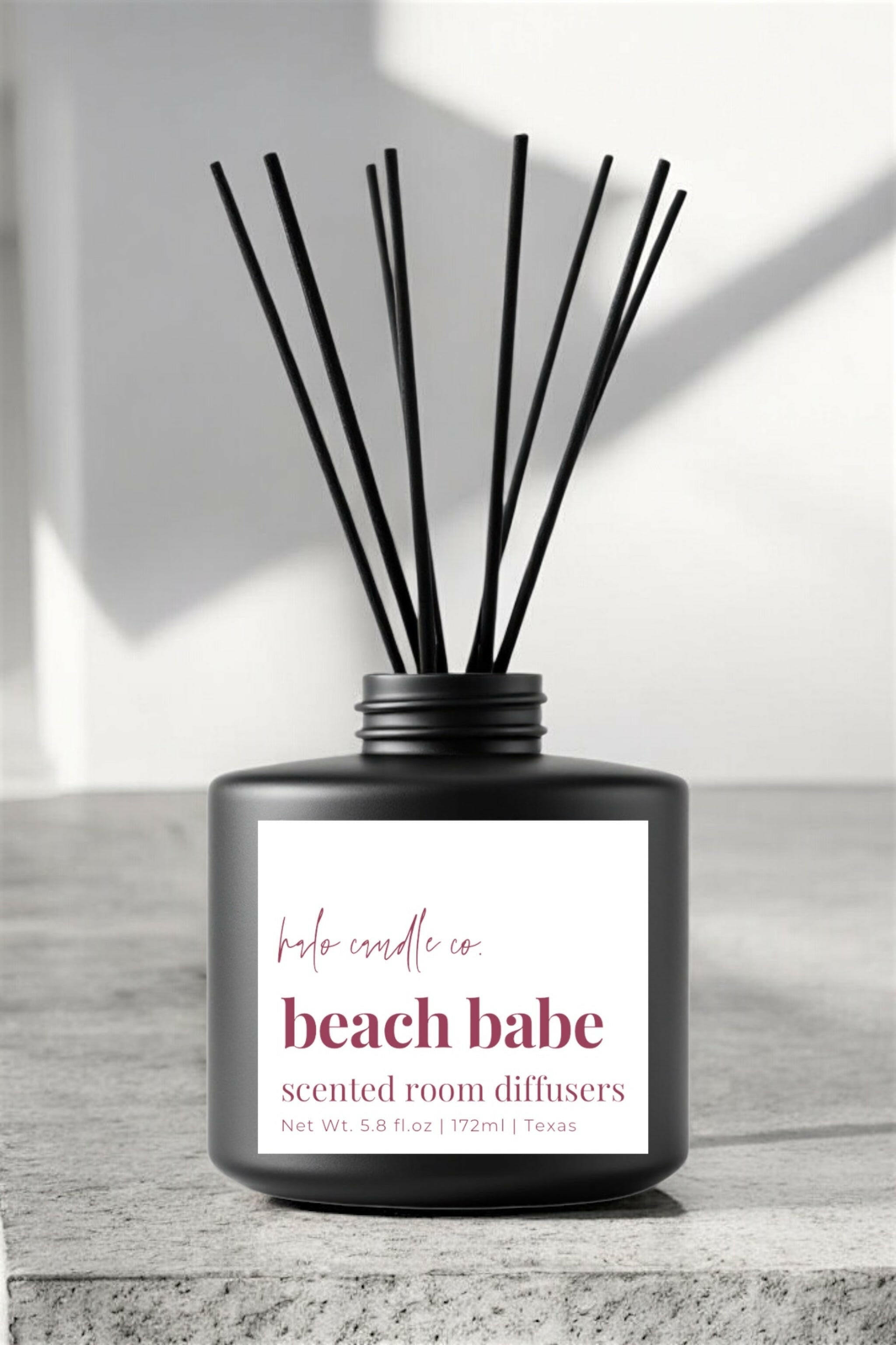 Matte Black | Reed Diffusers Coconut Wax Candle by Halo Candle Co..