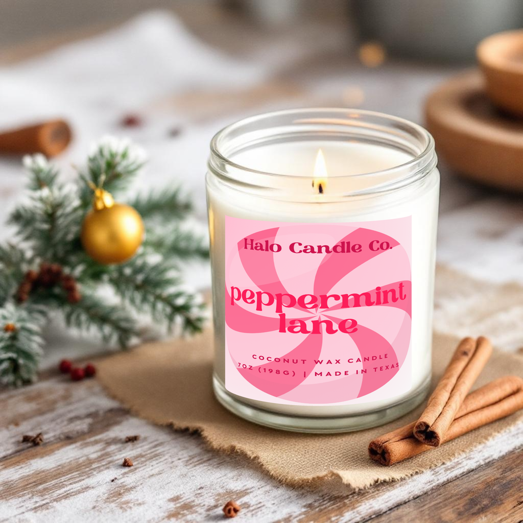 7 oz Christmas Candle - Premium Coconut Wax Holiday Candle scented candle All Products Halo Candle Co.
