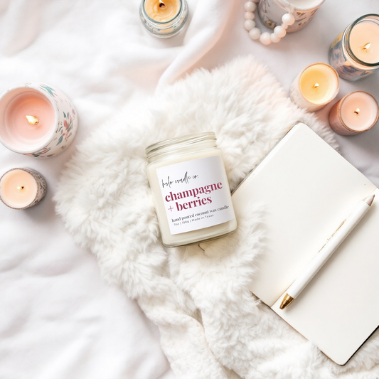 Champagne Candle – 7 oz | Hand‑Poured Coconut Wax, Sparkling Berries & Citrus