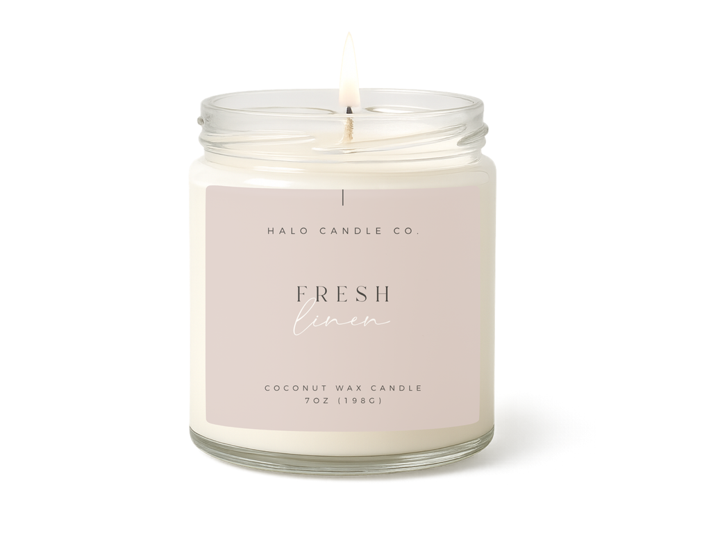 Fresh Linen Candle – 7 oz | Hand‑Poured Coconut Wax, Sun‑Dried Linen