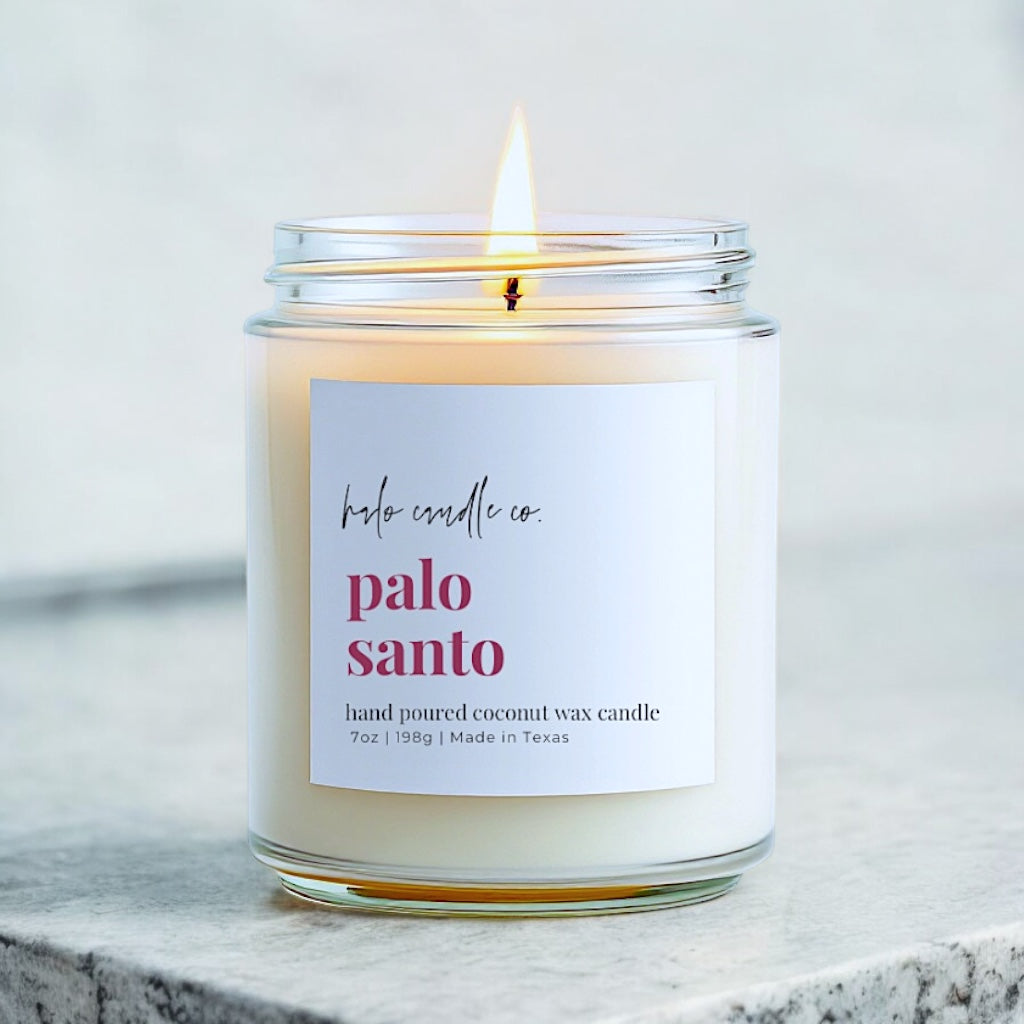 Palo Santo Candle – 7 oz | Hand‑Poured Coconut Wax, Warm Earthy Wood & Spice