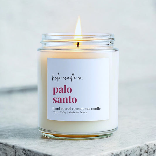Palo Santo Candle – 7 oz | Hand‑Poured Coconut Wax, Warm Earthy Wood & Spice